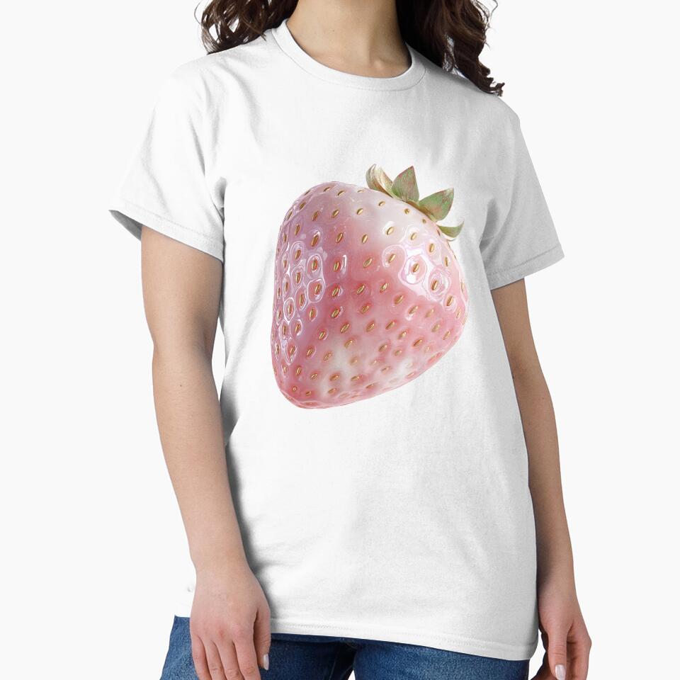 Pink Strawberry Aesthetic Illustration by jianina-alondra