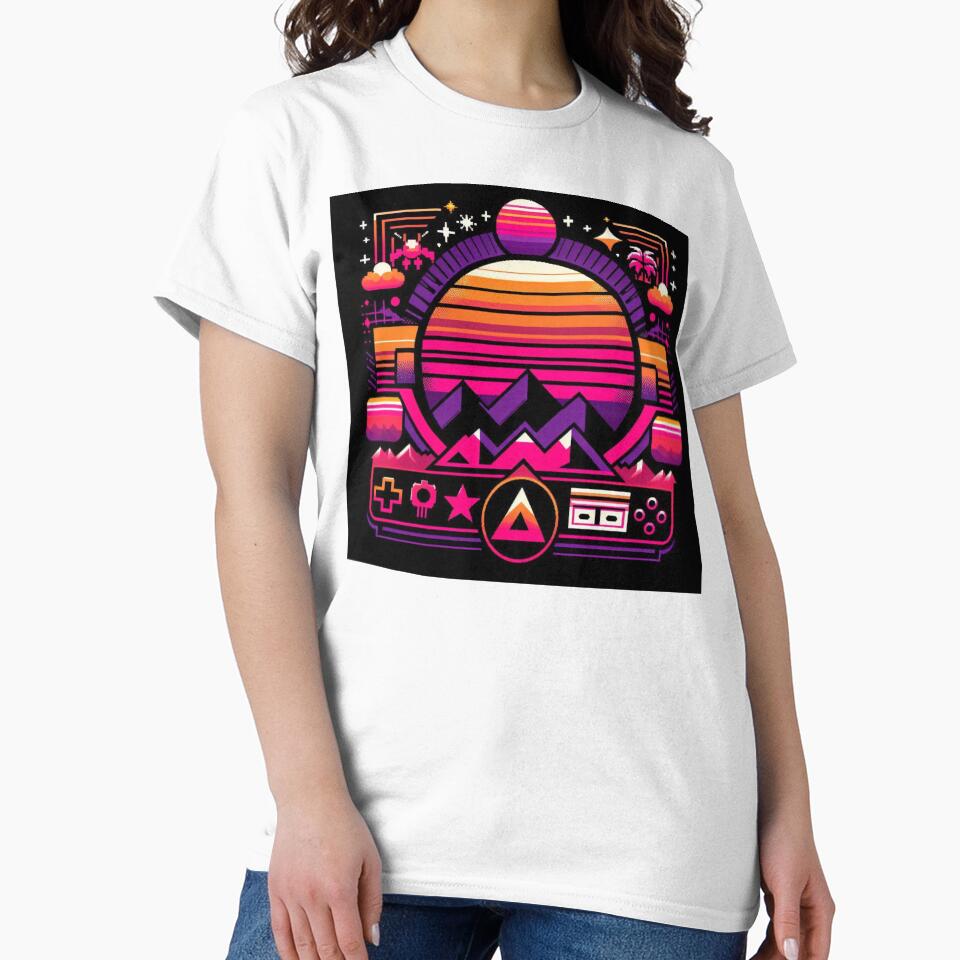 Neon Retro Vibes: 80s & 90s Pixel Art Tee by JOshopx