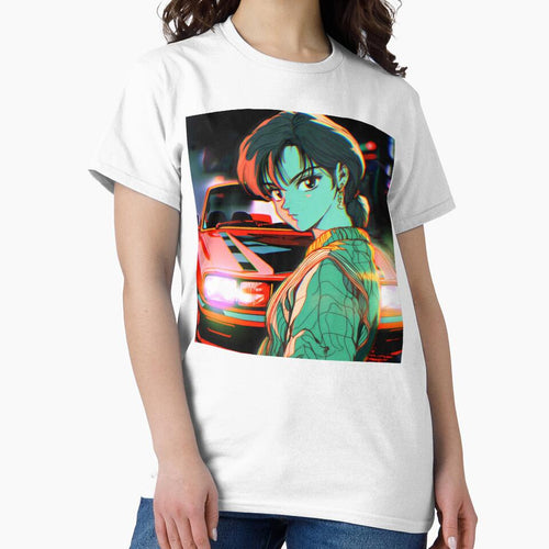 80s Anime Retro Girl Car Japanese Aesthetic Rebellion Girl by glasseskyodai