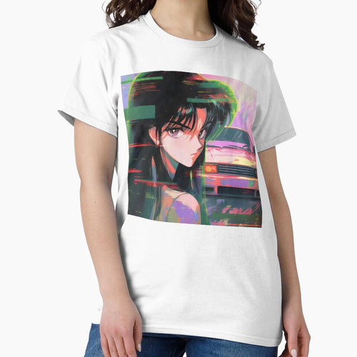 80s Anime Retro Girl Car Japanese Aesthetic Glitch Effect by glasseskyodai