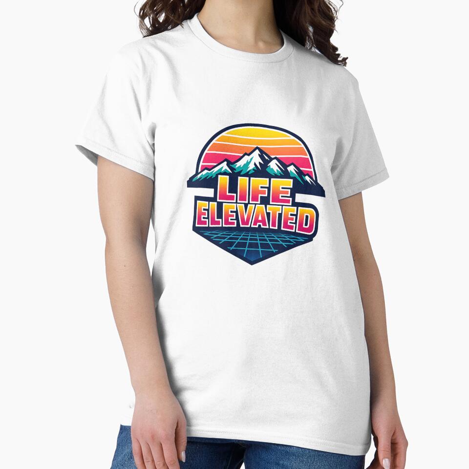 Retro Mountain Sunset Life Elevated Emblem by Dresut