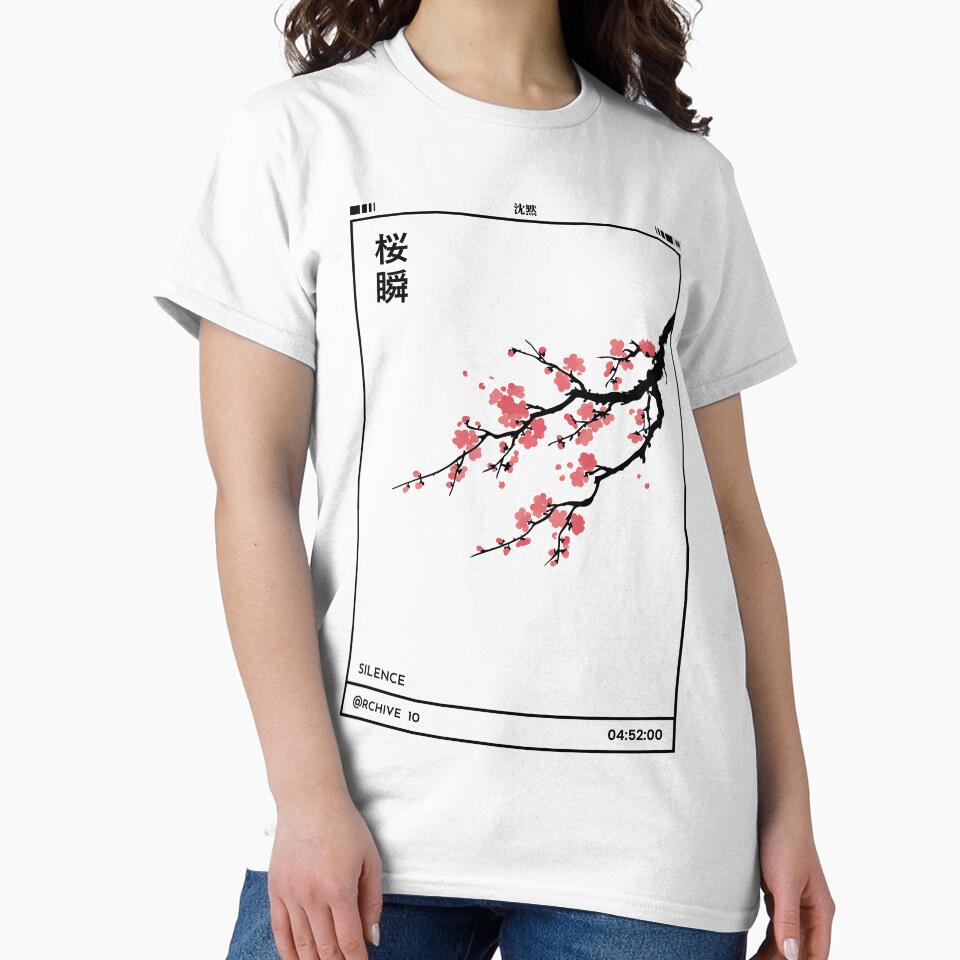 Sakura Moment 桜瞬 | Cherry Blossom Shirt | Japanese Sakura Flower Design WHITE by Cats&Kanji