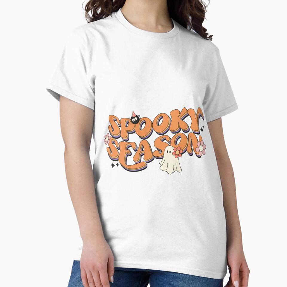 Spooky Season Halloween T-Shirt, Cute Ghost Halloween Shirt, Retro Fall Shirt, Fall Shirt, Halloween Vibes Shirt, Spooky Season Boo Tee by Art-Self Studio