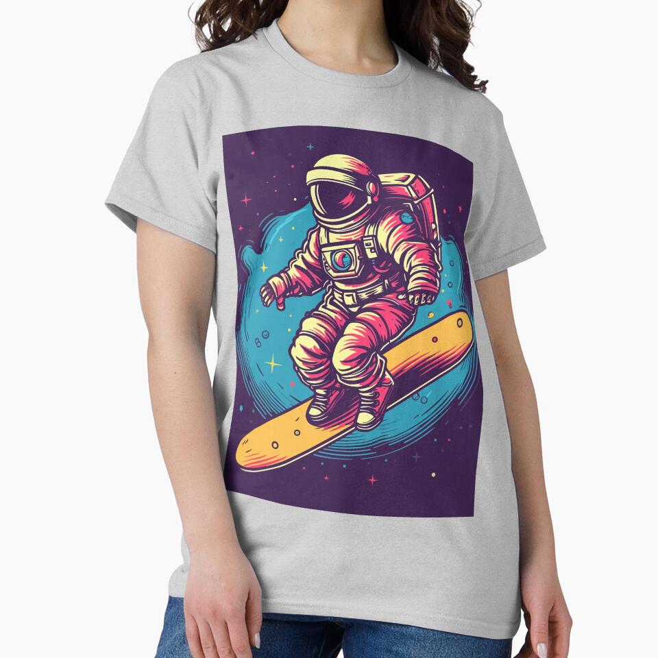 Astronaut Surfing in Space by ChelaDesigns