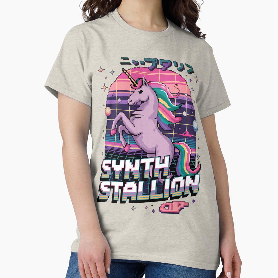 Synth Stallion – Retro Unicorn Pixel Art by NaturePixel