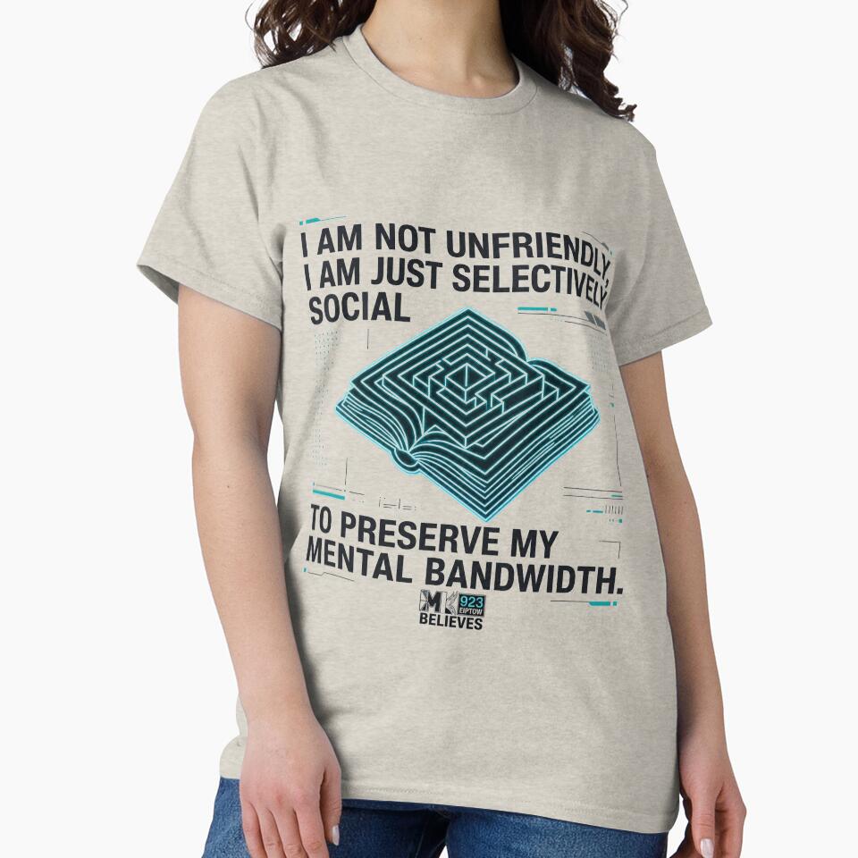 Preserve Mental Bandwidth Introvert T-Shirt | Minimalist Selectively Social Tech Hoodie by EIPTOW