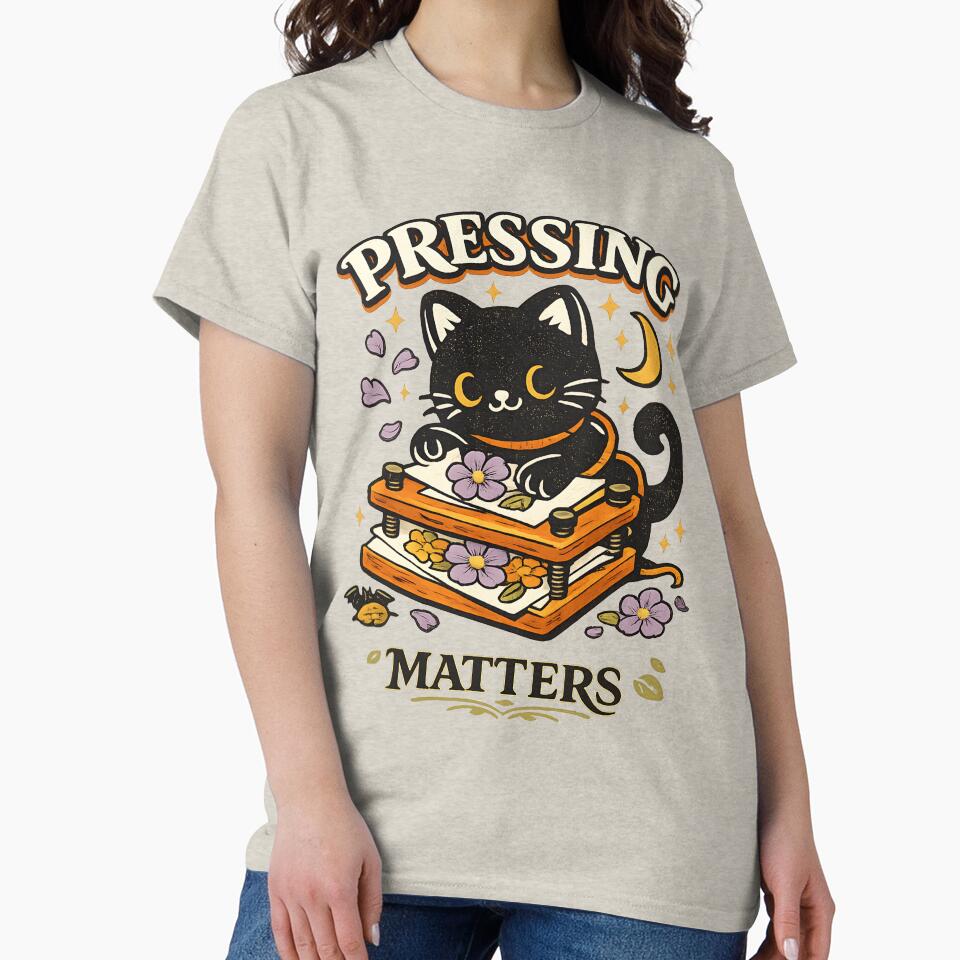 Pressing Matters Black Cat Botanical Flower Press Halloween Design by  MAD's Recreation Studio
