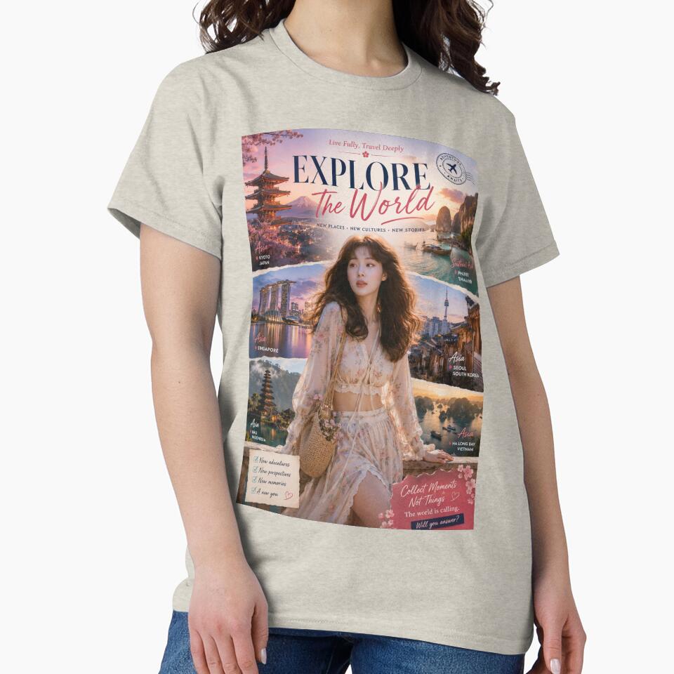 Explore The World Asia Travel Poster | Aesthetic Wanderlust Wall Art by Inkora-Art