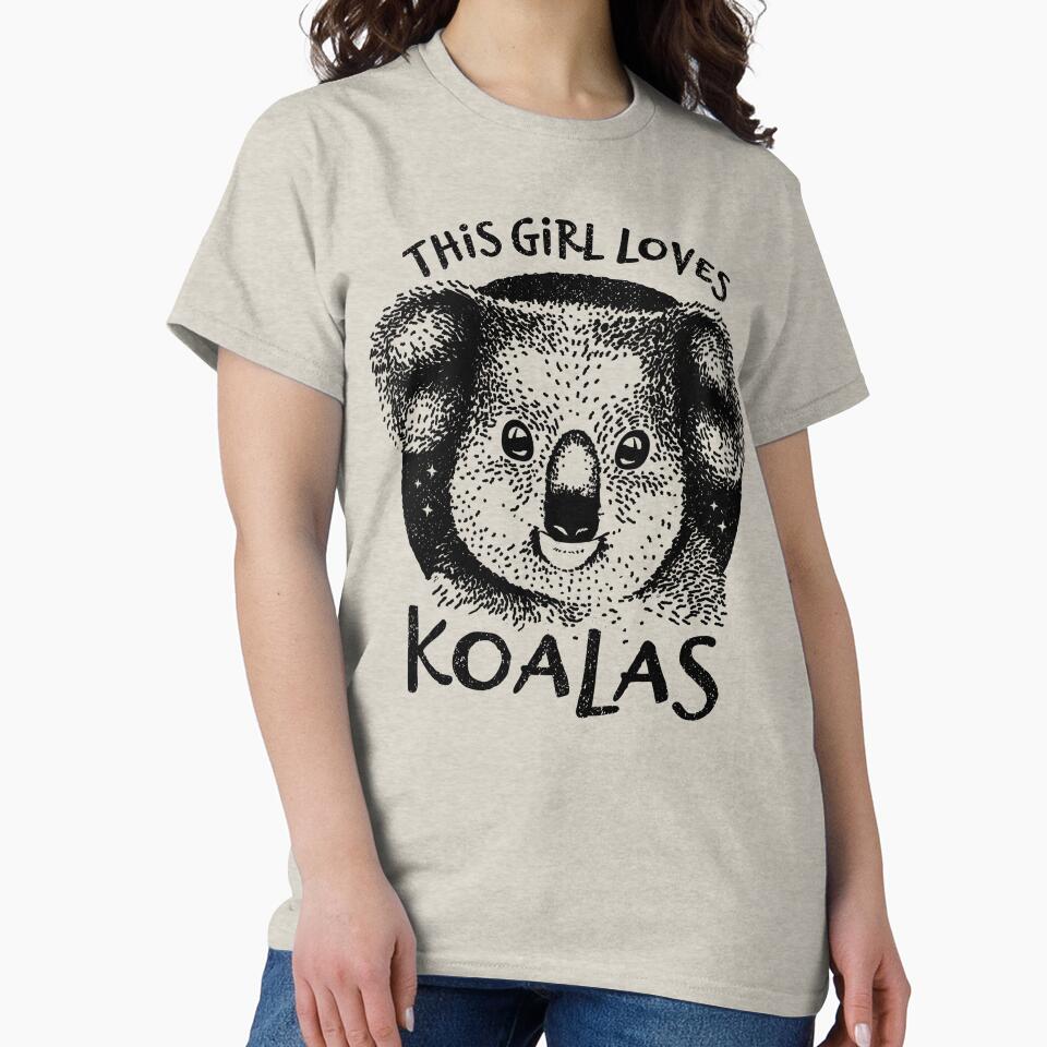 Australia Animal Gift for Girls - This Girl Loves Koalas by Bangtees