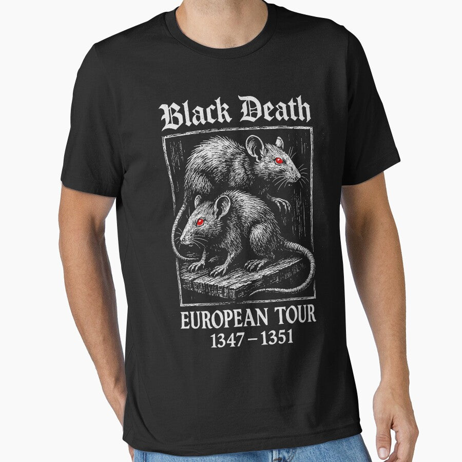 Black Death European Tour 1347- 1351 Vintage 90s Shirts, Retro Y2k Gothic Sweatshirt, Funny Rat Meme Tshirt, Middle Ages by samidsou
