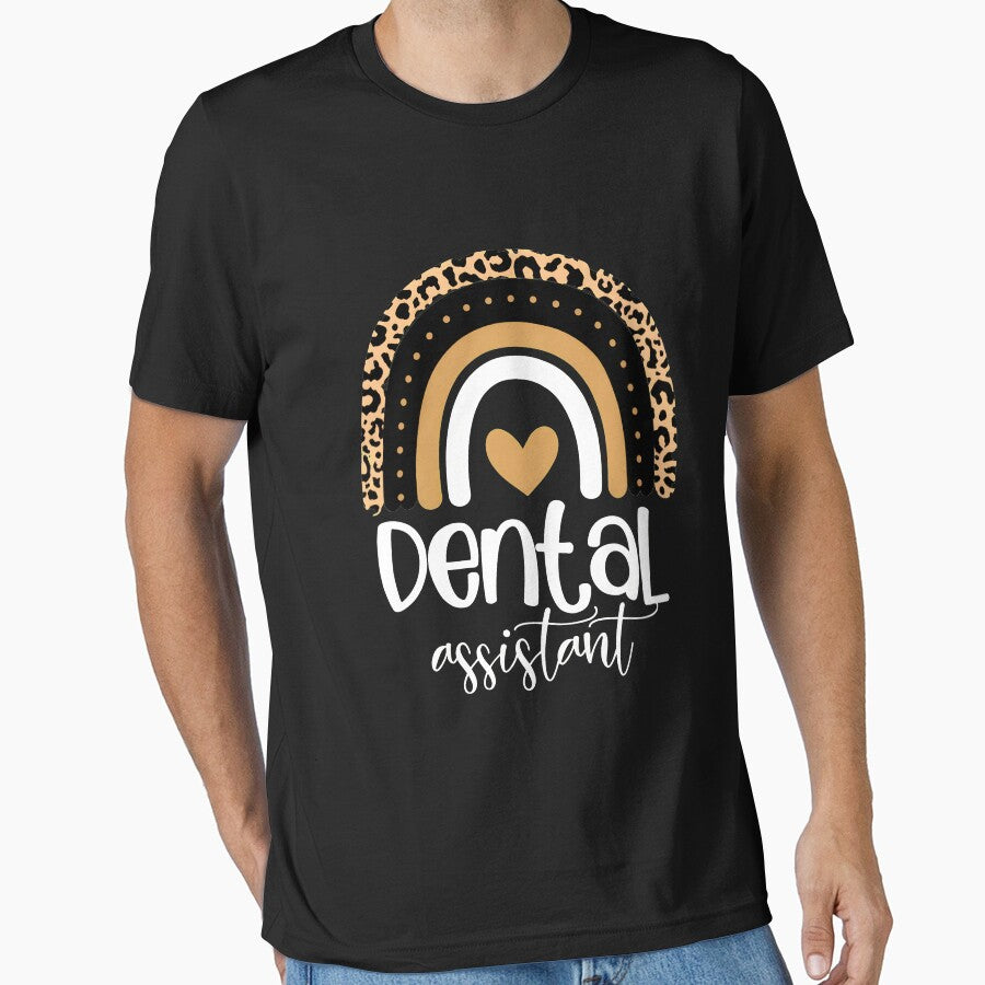 Dental Assistant Rainbow Leopard Heart Graphic by flankaocau