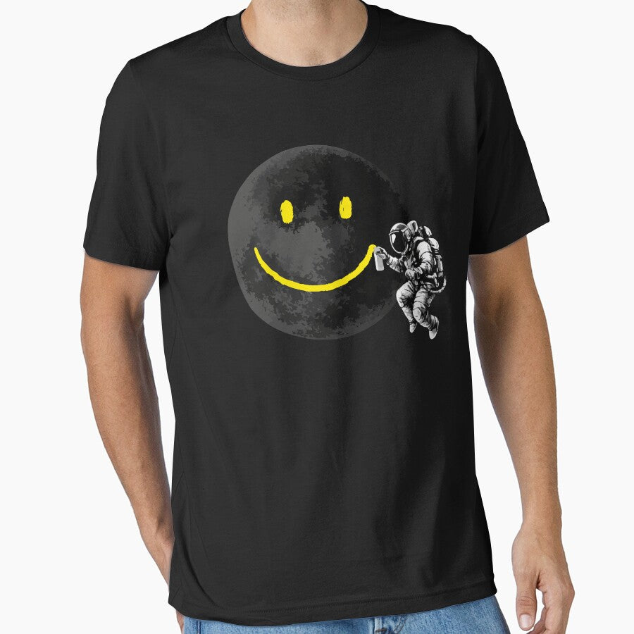 Astronaut Painting a Smile on the Moon – Space Art by Huddy-clothes