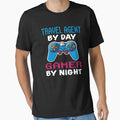 travel agent By Day Gamer By Night shirt, Funny travel agent Gamer Birthday Gift, travel agent Dad Husband Boyfriend Video games Lovers Christmas Gift by xlnv