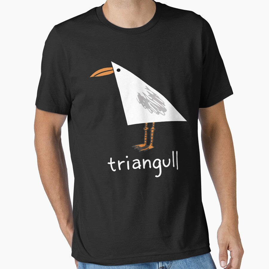 Triangull Funny Seagull Geometry Pun Cute Bird Illustration by OddPopARt