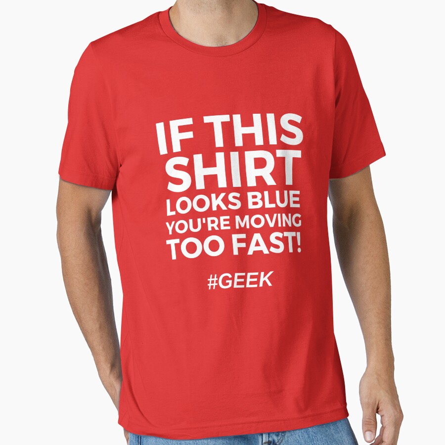 Red Blue Science Geek Shirt - Physics Science Geek T-Shirt by NativOrganics