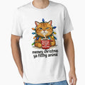 Meowy Christmas Ya Filthy Animal Funny Cat Christmas Lights Faux Embroidery Sticker by GeniePixel