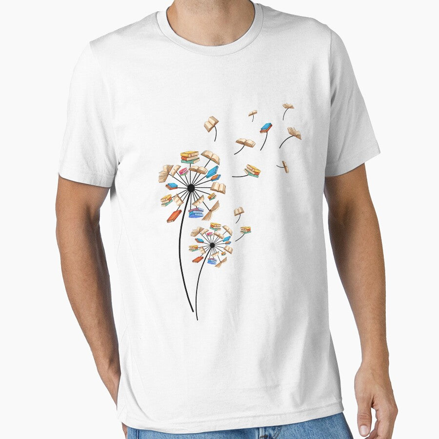 Dandelion Flower Books Fly Reading Gift T-Shirt by TeeSumody