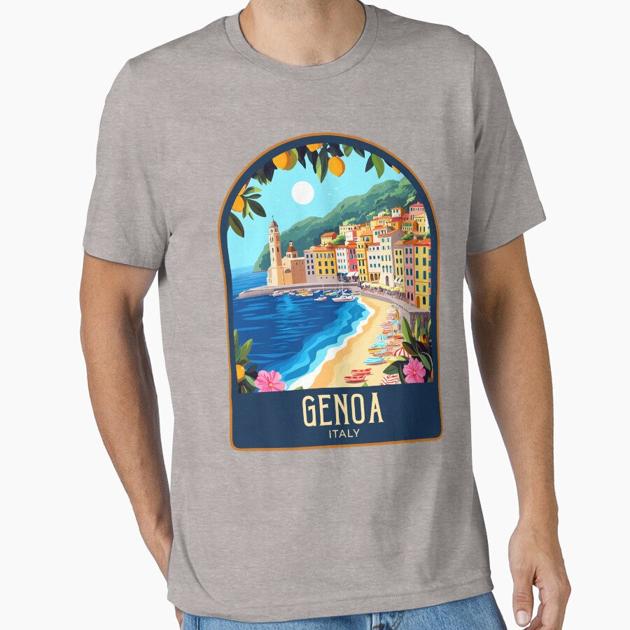 Genoa Vintage Travel Illustration by HomeLivingCo