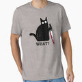 What? Cat with Knife - Distressed design by risible