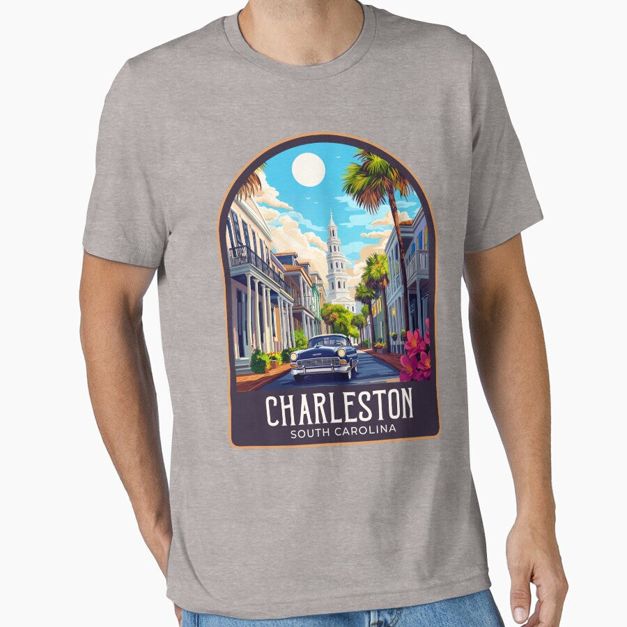 Charleston Vintage Travel Illustration by HomeLivingCo