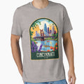 Cincinnati Vintage Travel Illustration by HomeLivingCo