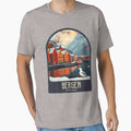 Bergen Vintage Travel Illustration by HomeLivingCo