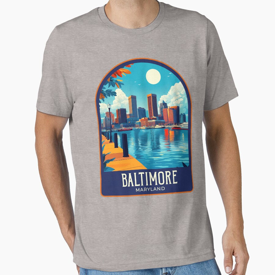 Baltimore Vintage Travel Illustration by HomeLivingCo