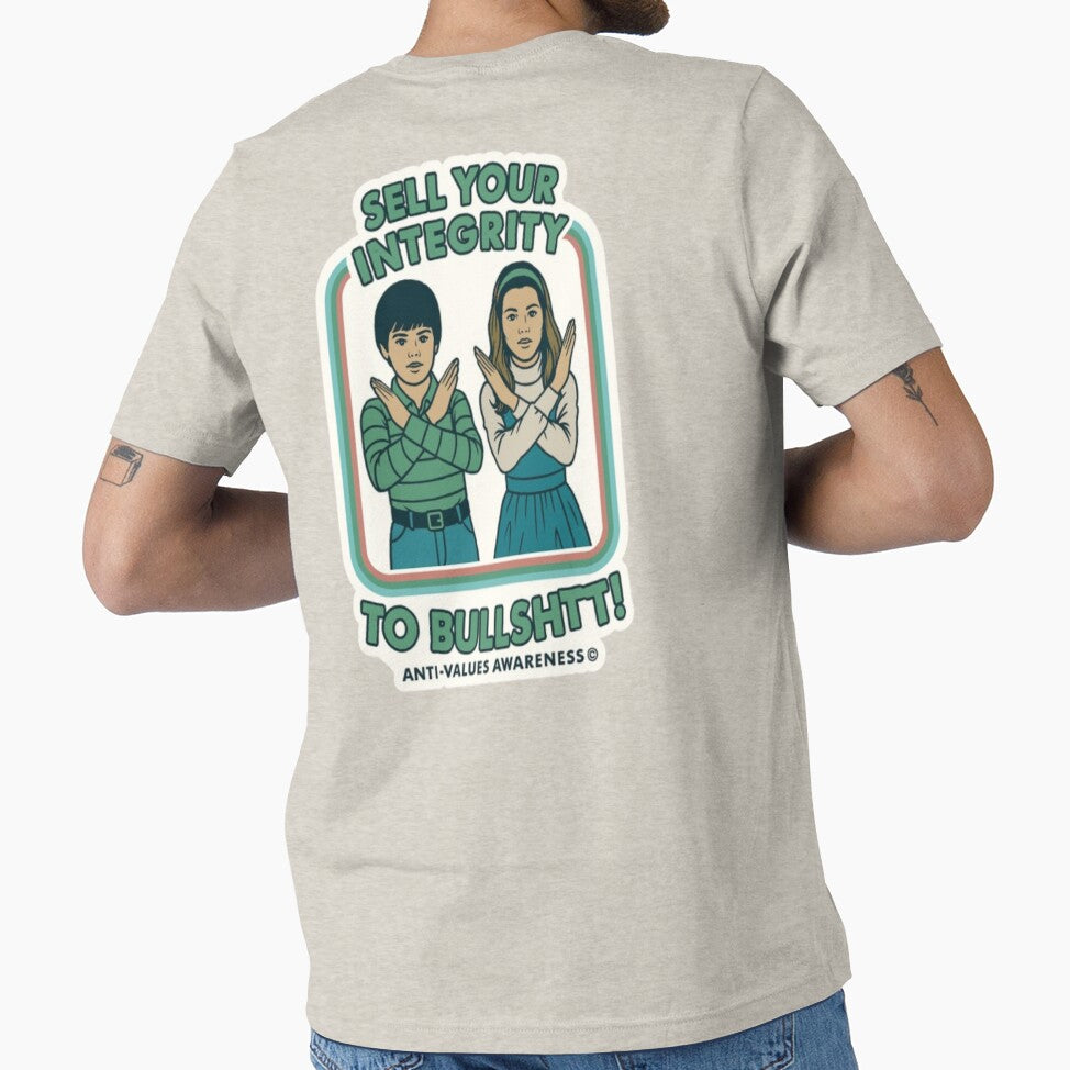 Retro Satire Sticker – "Sell Your Integrity" Funny Design by My-Hoodies