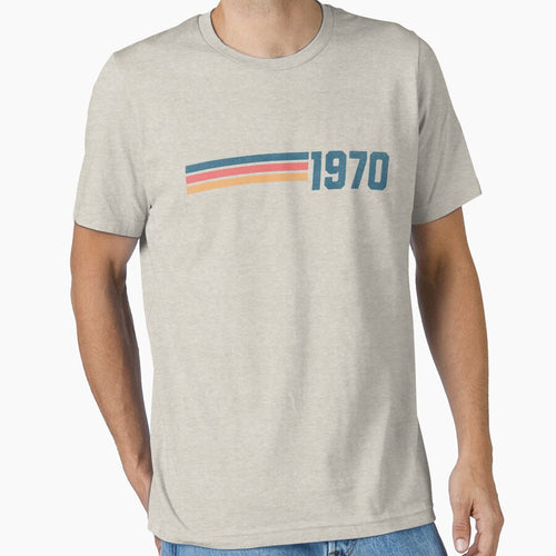 1970 Retro Stripes - Vintage Year T-Shirt by 99 Organizers