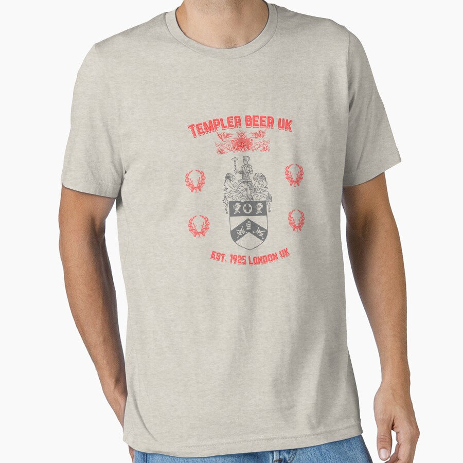Knights Templar Beer London UK 1925 Est. Crest Coate of Arms Version - 10 by Henk GoGo T-Shirts ⭐️⭐️⭐️⭐️⭐️