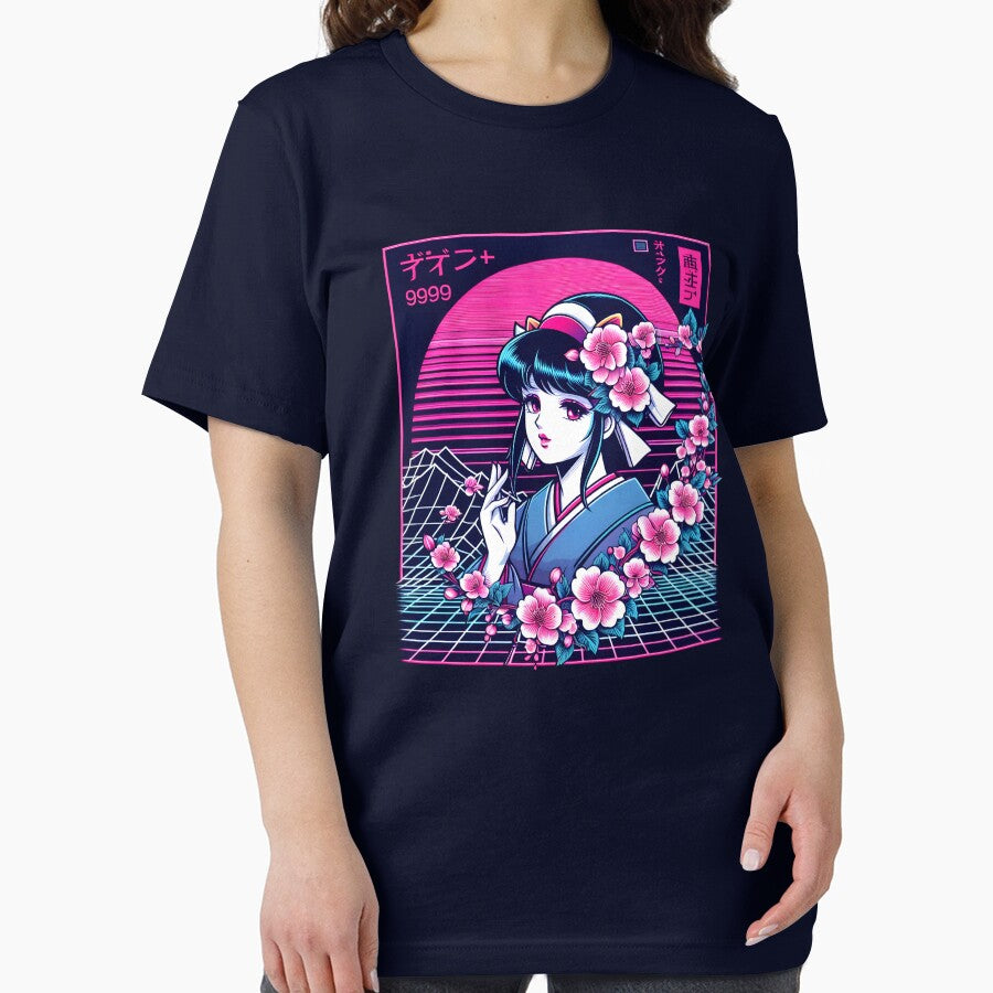 Retrowave Japanese Anime Girl by 54mu