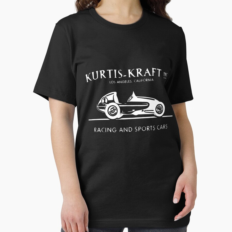 Vintage Kurtis Kraft Inc racing and sports cars - white print by retropetrol