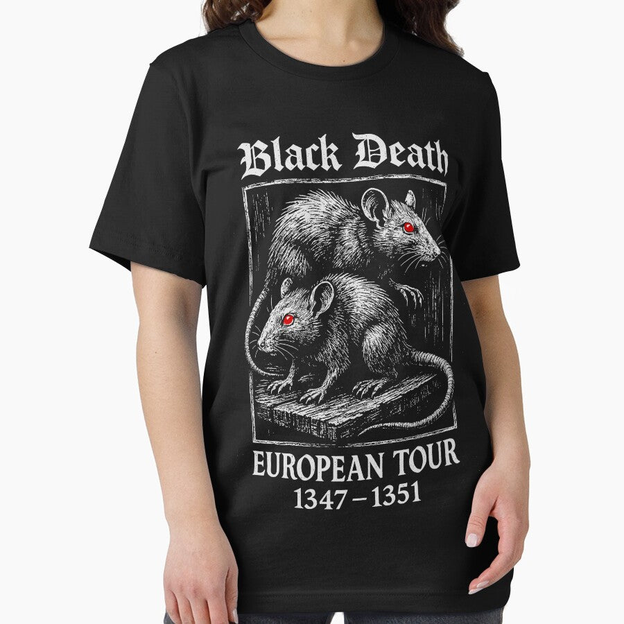 Black Death European Tour 1347- 1351 Vintage 90s Shirts, Retro Y2k Gothic Sweatshirt, Funny Rat Meme Tshirt, Middle Ages by samidsou