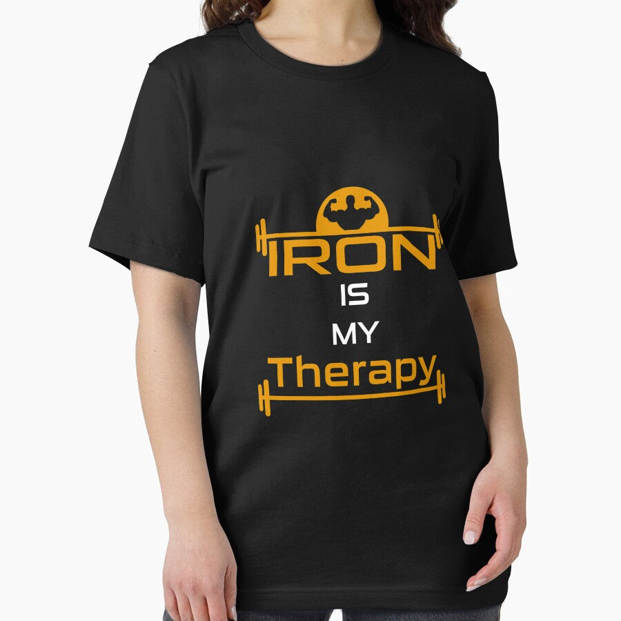 Iron Therapy | gym shirts | men fitness | funny exercise shirt | funny fitness shirts | workout clothes | fitness motivational gym shirts | workout shirt by Kreature Look
