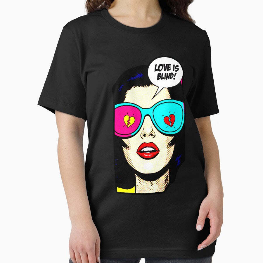 Love Is Blind | Pop Art Comic Design Broken Hearts Glasses by AstronautMerch
