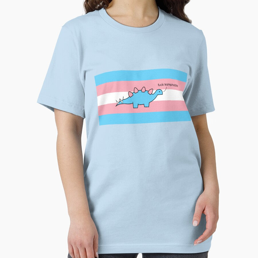Fuck transphobia cute dinosaur design by anins-azuree