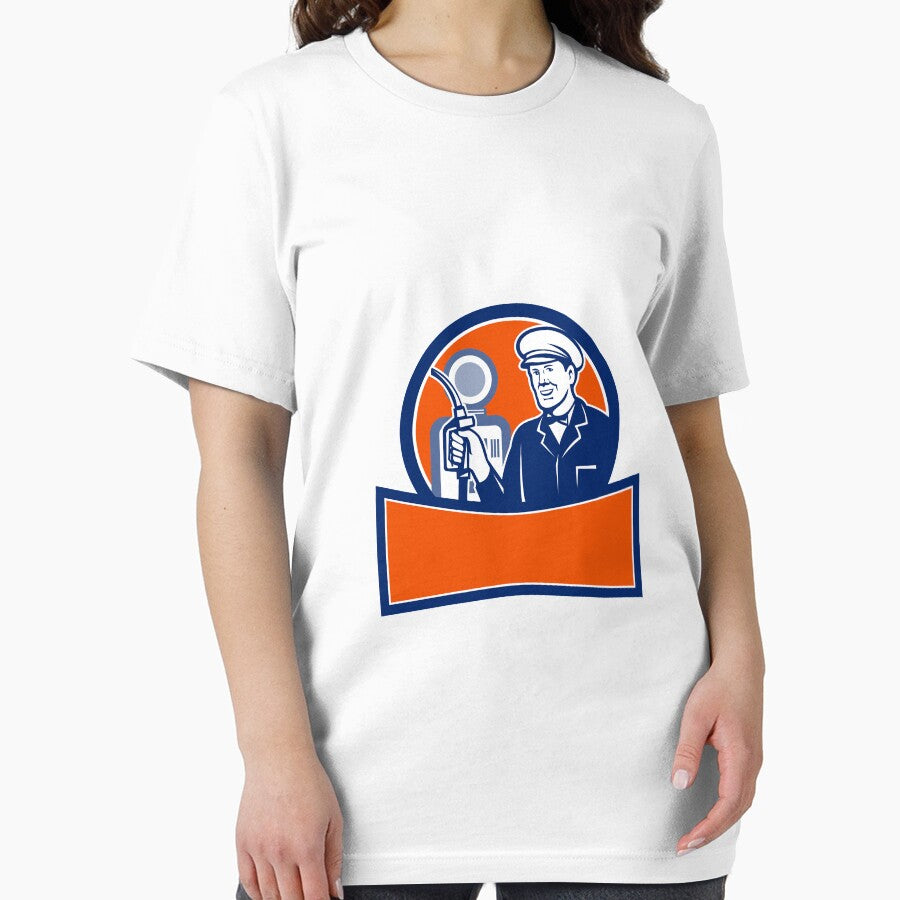 Vintage Gas Station Attendant Circle Retro by patrimonio