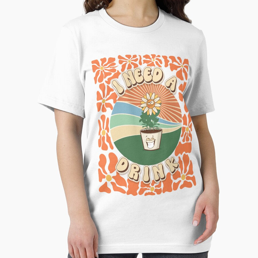 Mothers day plant  lover groovy sarcastic cactus funny I need a drink by HomeCoquette