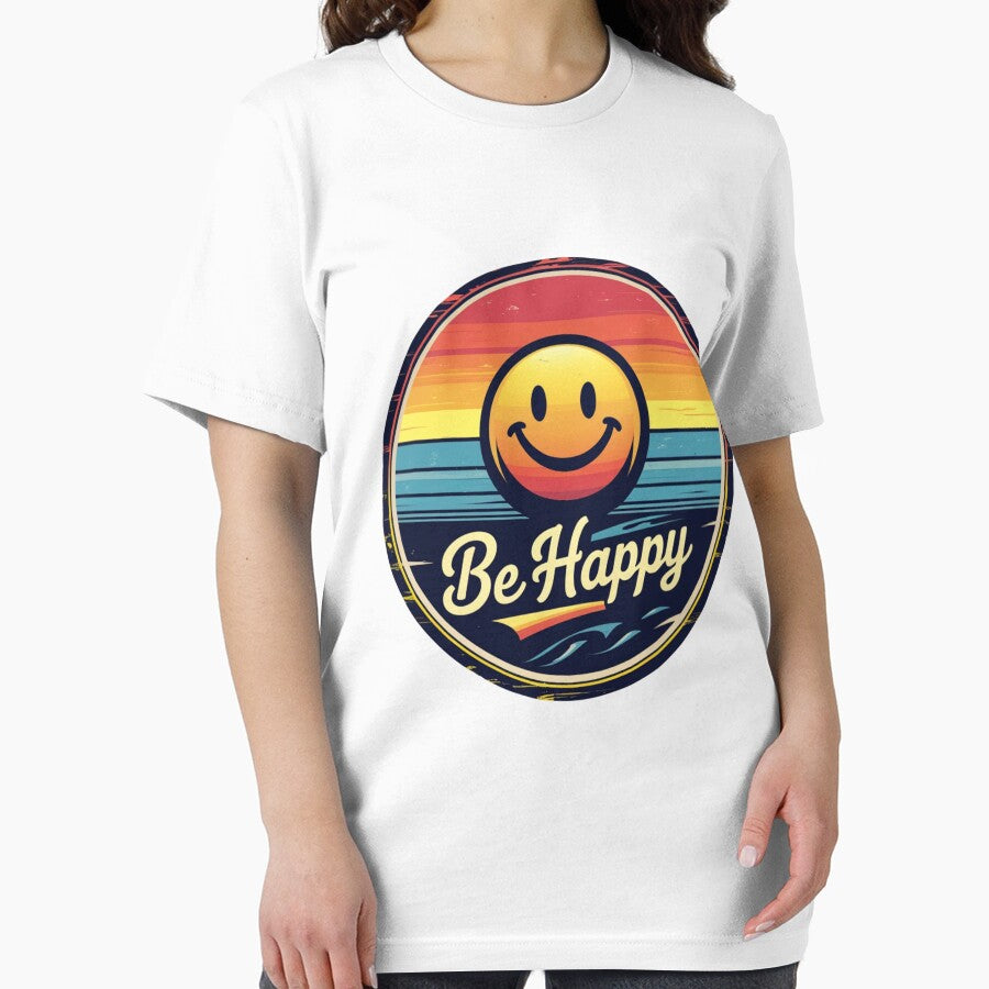 Sunset Smiley "Be Happy" Emblem by Frame and Flames