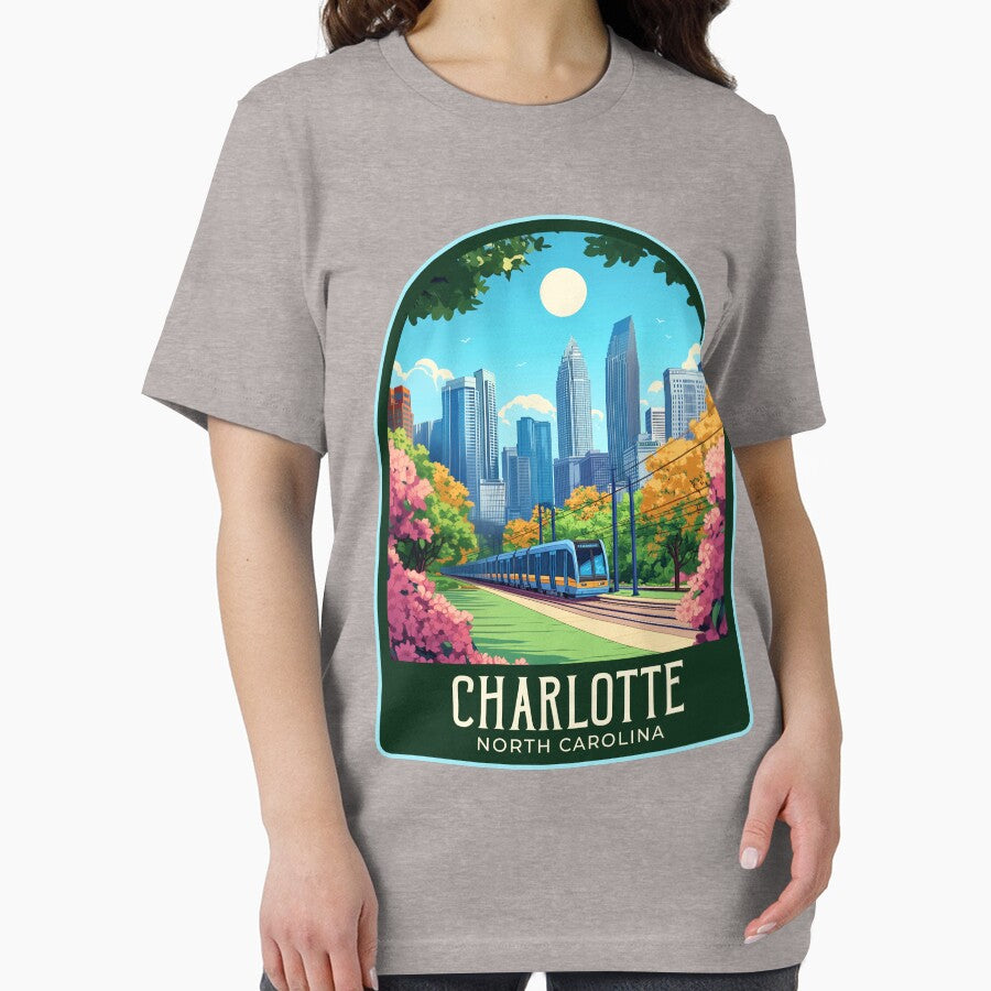 Charlotte North Carolina Vintage Travel Illustration by HomeLivingCo