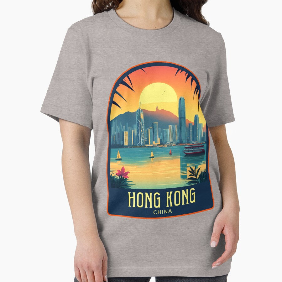 Hong Kong  Vintage Travel Illustration by HomeLivingCo
