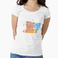 Cute Surfing Dog Kawaii Beach Cartoon by Porpor Artwork