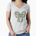 Sage Green Checkered Bow Patch - Coquette Gingham Applique by thelexiverse