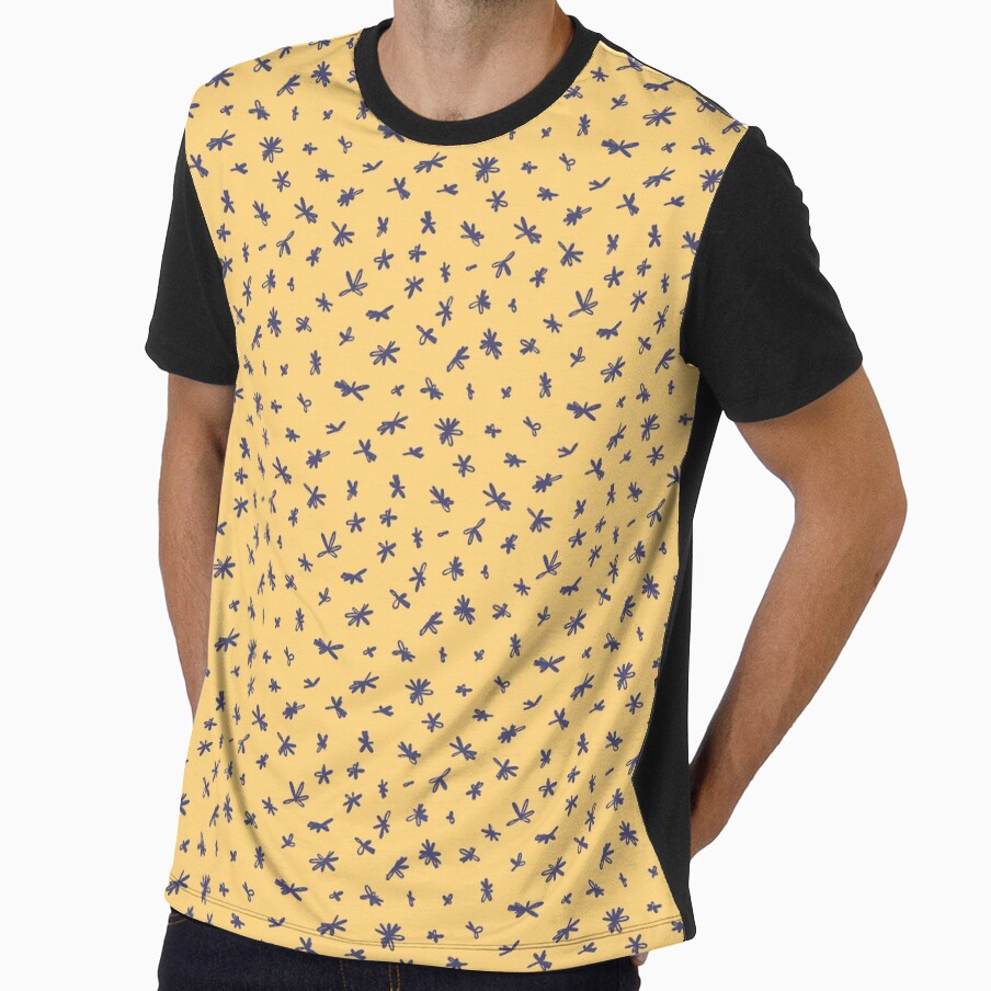 Tiny flowers pattern on yellow background by Elodie-Motifs