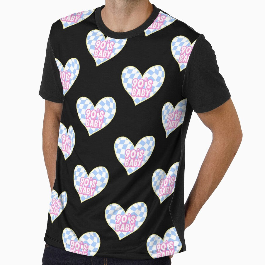 Retro 90s Baby Twisted / Warp Checkered Box Pattern Heart #2 by Annisa Yuwanda
