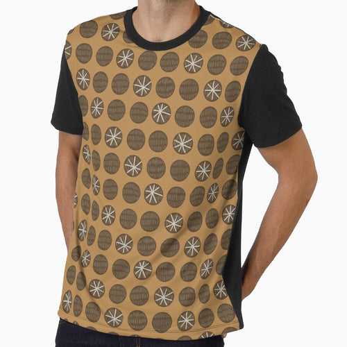 1970s Brown and Orange Retro Geometric Pattern by Victor Shadehorn