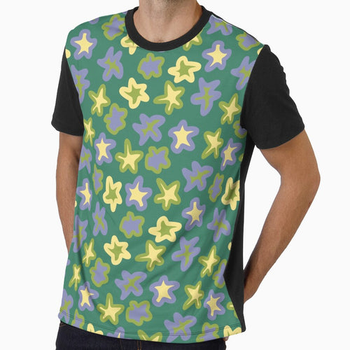 90s 2000s y2k aesthetic abstract stars green purple and yellow by blomastudios