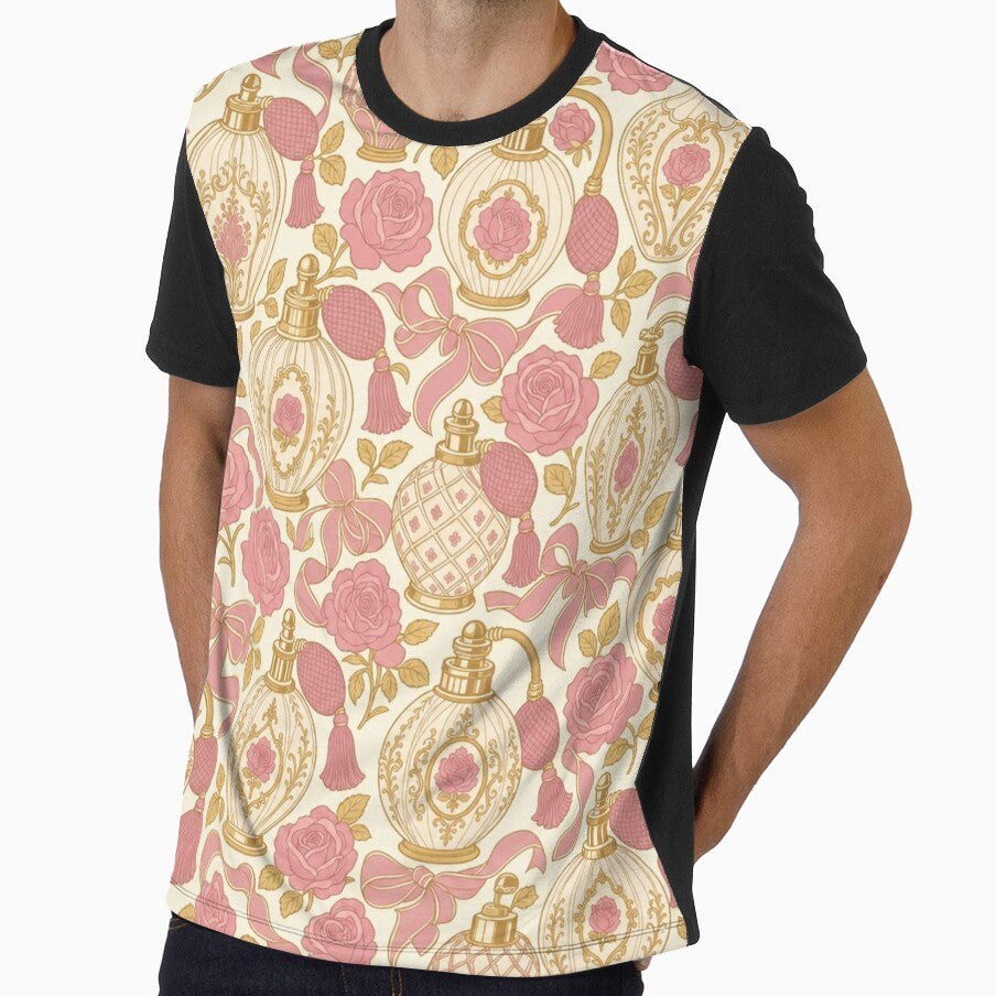 Vintage Perfume and Roses Seamless Pattern | Coquette Aesthetic Repeat Design by StickyGuys