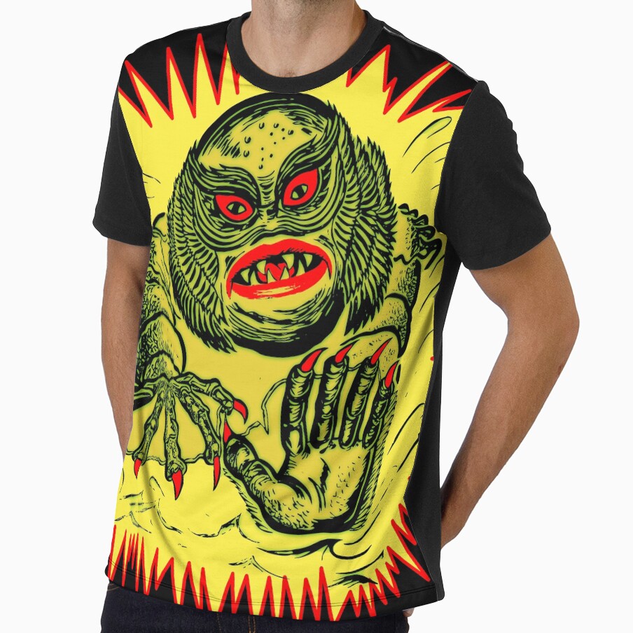 Vintage Halloween lagoon monster by HereticTees