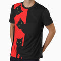 Funny Halloween 3 Black Cats in Red Light by podguy